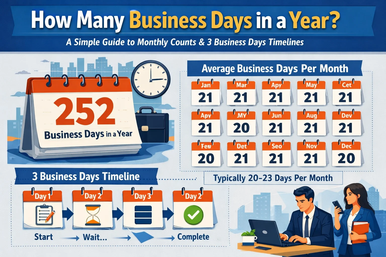 how many business days in a year how